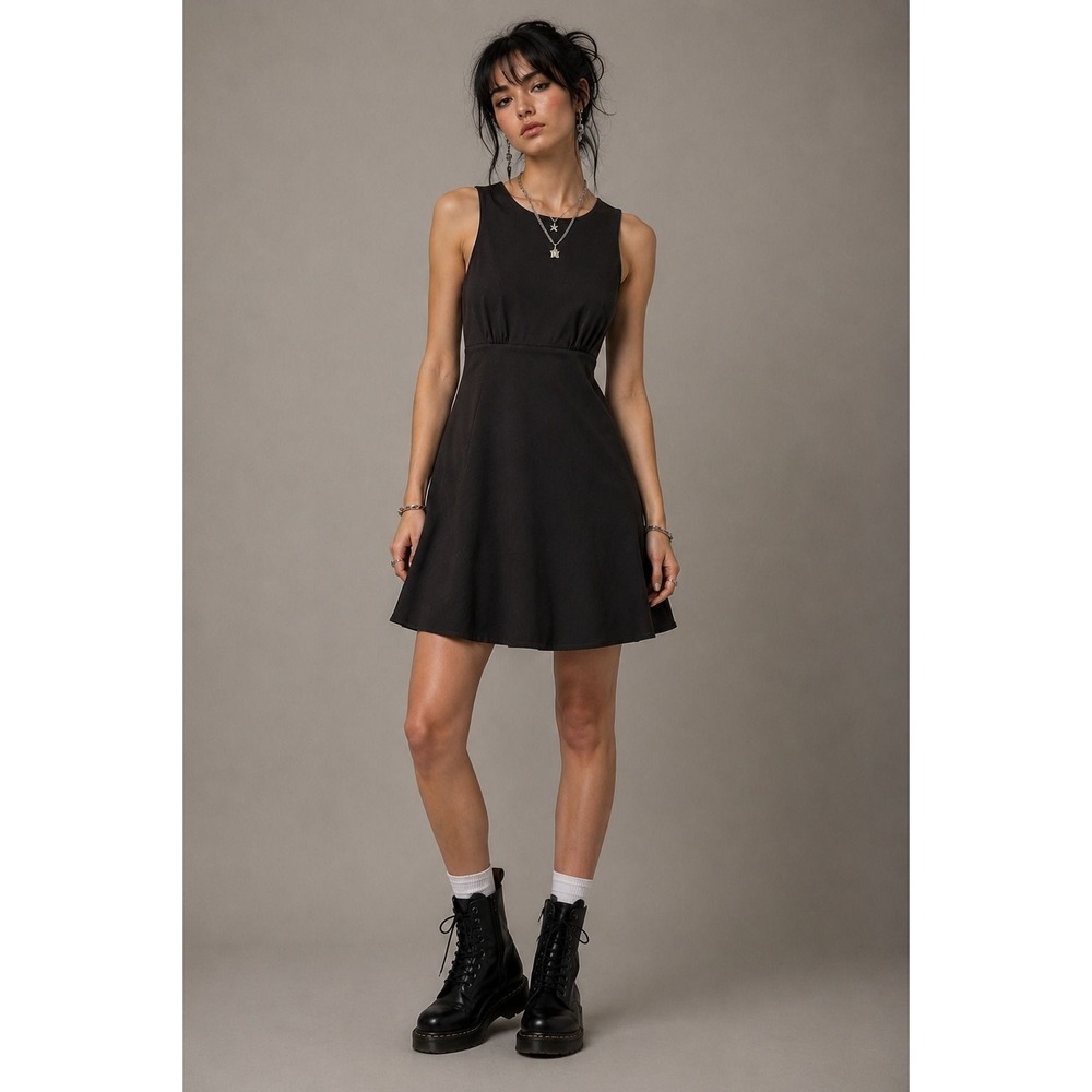 I.N. San Francisco Mini Dress 90s Grunge Minimalist Goth Black Size 11
